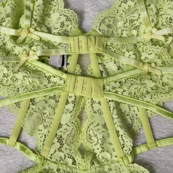 New!For Love and Lemons Creamsicle Lace Teddy underwire Bodysuit - Picture 9 of 12